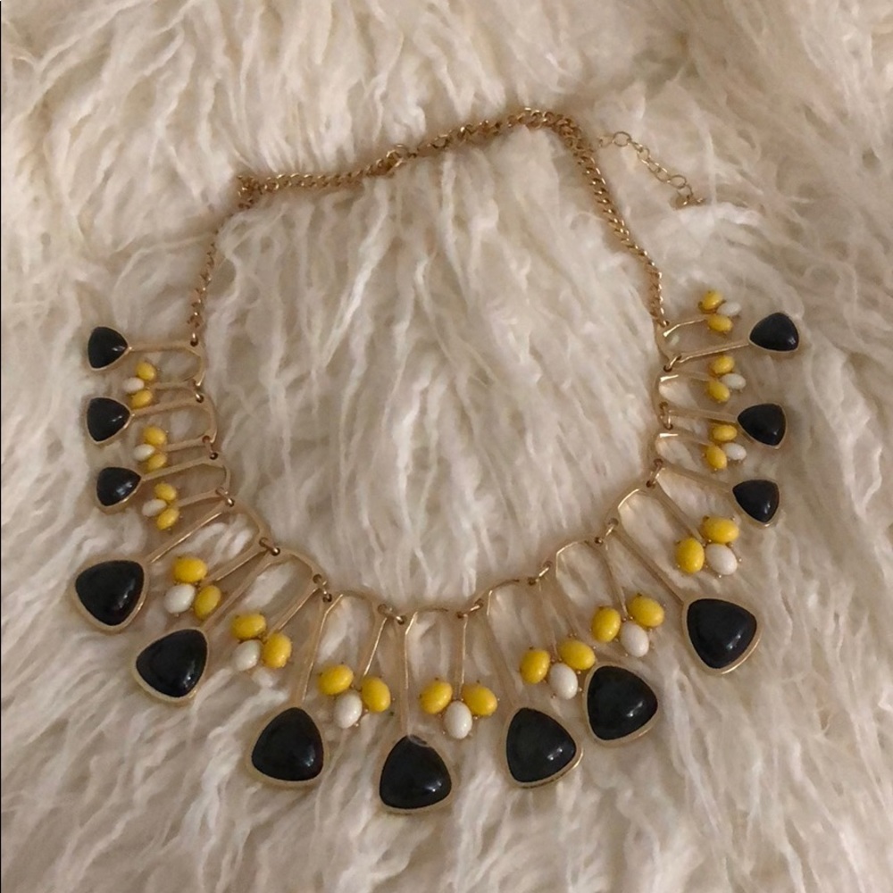 Beaded Metal Choker Statement Necklace